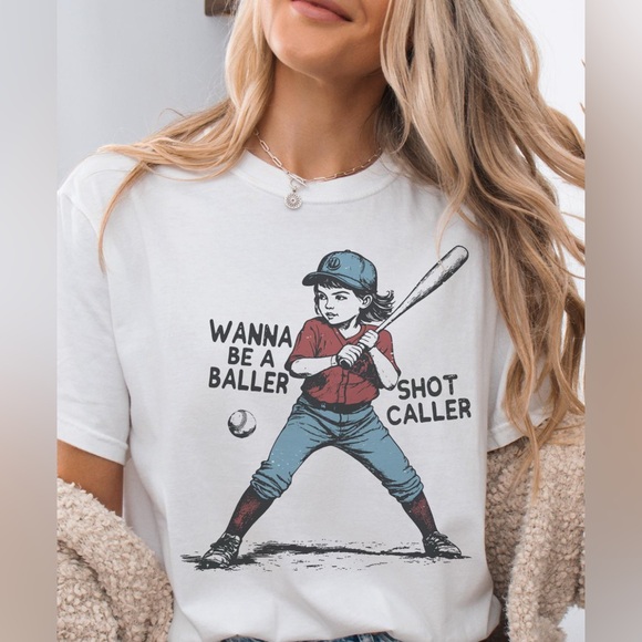 Hand Crafted Tops - Wanna Be A Baller Baseball Shirt